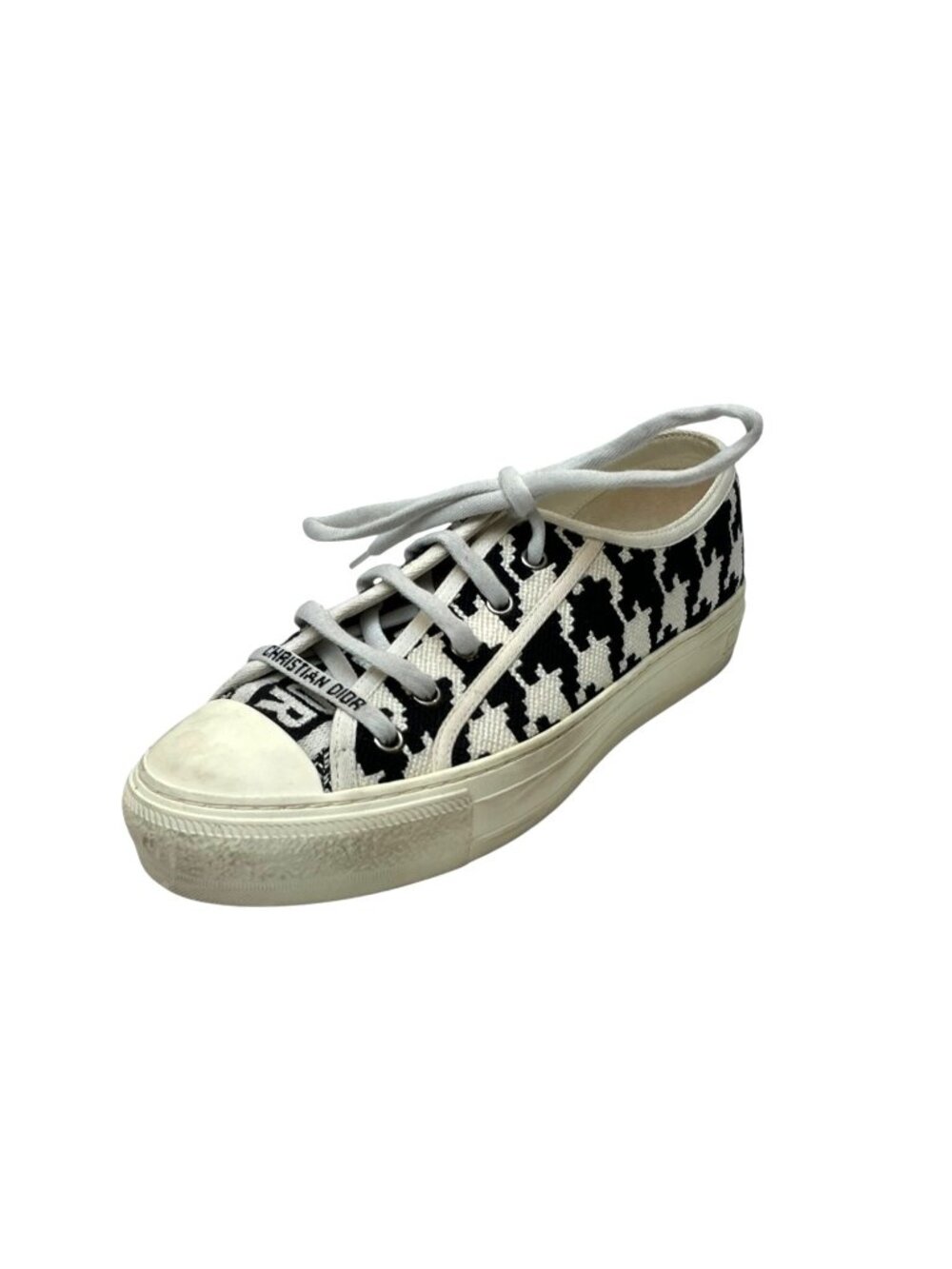 CHRISTIAN DIOR Walk'N'Dior Macro Houndstooth Embroidered Sneakers sz 8.5